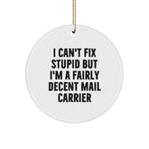 Funny Mail Carrier Circle Ornament, Gifts from Friends to Mail Carrier, Christmas Unique Gifts - Image 1
